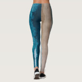 Blue Ocean Waves Sandstrand Leggings (Rückseite)