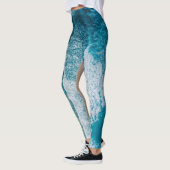 Blue Ocean Waves Sandstrand Leggings (Links)