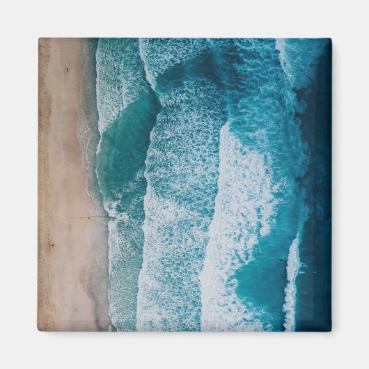 Blue Ocean Waves Sandstrand Magnet (Vorne)