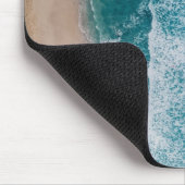 Blue Ocean Waves Sandstrand Mousepad (Ecke)
