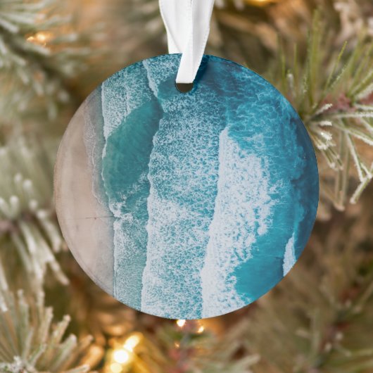 Blue Ocean Waves Sandstrand Ornament (Baum)
