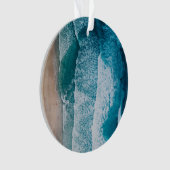Blue Ocean Waves Sandstrand Ornament (Vorderseite)
