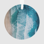 Blue Ocean Waves Sandstrand Ornament (Rückseite)