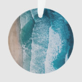 Blue Ocean Waves Sandstrand Ornament (Vorderseite)