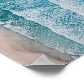 Blue Ocean Waves Sandstrand Poster (Ecke)