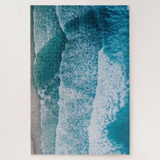 Blue Ocean Waves Sandstrand Puzzle (Vertikal)