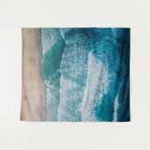 Blue Ocean Waves Sandstrand Wandteppich (Vorderseite (Horizontal))