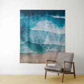 Blue Ocean Waves Sandstrand Wandteppich (Beispiel)