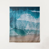 Blue Ocean Waves Sandstrand Wandteppich (Vorderseite)