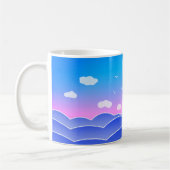 Blue Ocean Waves, Segelboot, Seagulls, Seascape Kaffeetasse (Links)