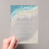 Blue Ocean Waves Summer Beach Wedding Acryleinladungen (Insitu (Handheld))