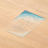 Blue Ocean Waves Summer Beach Wedding Acryleinladungen (Ablage )