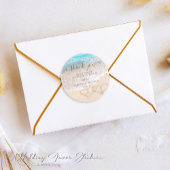 Blue Ocean Waves Tropical Beach Hochzeit Vielen Da Runder Aufkleber