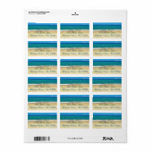 Blue Ocean Waves und Sandy Beach Address Labels Adressaufkleber (Vorne)