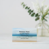 Blue Ocean Waves und Sandy Shore Simple Business Visitenkarte (Stehend Vorderseite)