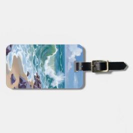 Blue Ocean Waves Watercolor Painting Gepäckanhänger