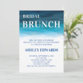 Blue Ocean Waves Wedding Bridal Brunch Einladung (Stehend Vorderseite)