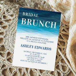 Blue Ocean Waves Wedding Bridal Brunch Einladung