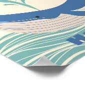 Blue Ocean Whale Kinderzimmer Wall Art Poster druc (Ecke)