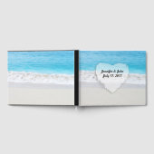 Blue Ocean White Sand Heart Wedding Gästebuch (Voll)