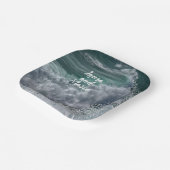 Blue ocean with drawn hearts pappteller (Gewinkelt)