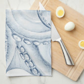 Blue Octopus Cephalopod Kraken Ink Geschirrtuch (Viertel Falte)