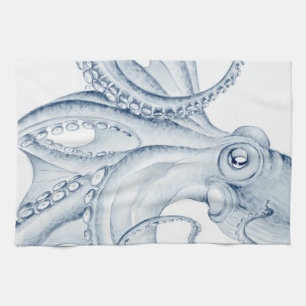 Blue Octopus Cephalopod Kraken Ink Geschirrtuch