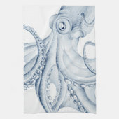 Blue Octopus Cephalopod Kraken Ink Geschirrtuch (Vertikal)