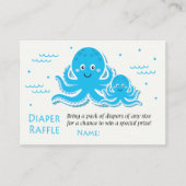 Blue Octopus Diaper Raffelkarten Platzkarte (Vorderseite)
