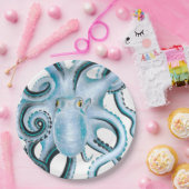 Blue Octopus Ink & Marker Pappteller (Party)