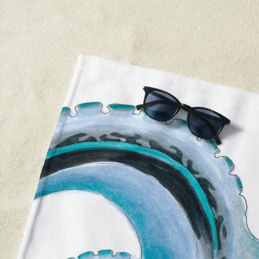 Blue Octopus Ink & Marker Strandtuch (Beispiel)