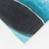 Blue Octopus On White Ink Fleecedecke (Ecke)