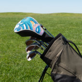 Blue Octopus Orange Pink Wasserfarbe Kunst Golf Headcover (In SItu)