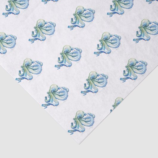Blue Octopus Pattern Beach Seidenpapier (Ausschnitt)