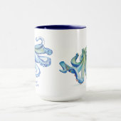 Blue Octopus Personalisiert Beach Thema Kaffeezube Tasse (Zentrum)