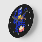 blue octopus playing multiple percussion.png runde wanduhr (Winkel)