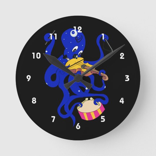 blue octopus playing multiple percussion.png runde wanduhr (Vorderseite)