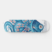 Blue Octopus Tentacles Vintage Karte Schöne Kunst Skateboard (Horizontal)