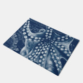Blue Octopus Vintag Map Chic Fußmatte (Schrägansicht)