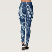 Blue Octopus Vintag Map Chic Leggings (Rückseite)