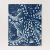 Blue Octopus Vintag Map Chic Puzzle (Vertikal)