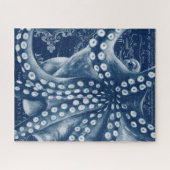 Blue Octopus Vintag Map Chic Puzzle (Horizontal)