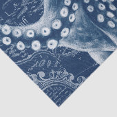 Blue Octopus Vintag Map Chic Seidenpapier (Ausschnitt)