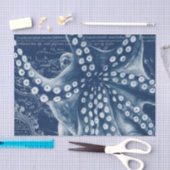 Blue Octopus Vintag Map Chic Seidenpapier (Handwerk)