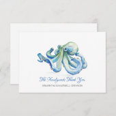 Blue Octopus Wedding Dankeschön Card (Vorne/Hinten)
