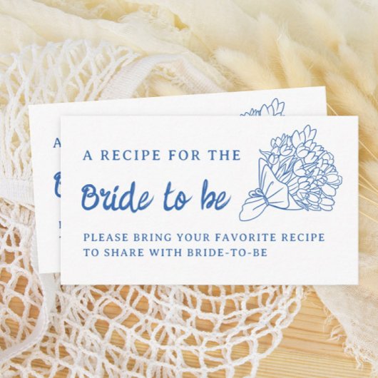 Blue off Market Brautparty Aktien ein Rezept Begleitkarte