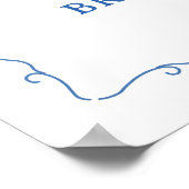 Blue Off Market Brautparty Begrüßungszeichen Poster (Ecke)