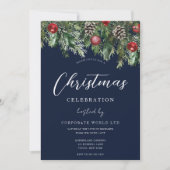 Blue Office Corporate Christmas Party Einladung (Vorderseite)