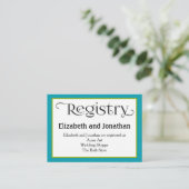 Blue Ogee Wedding Registrierungskarte Begleitkarte (Stehend Vorderseite)