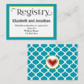 Blue Ogee Wedding Registrierungskarte Begleitkarte (Vorne/Hinten)